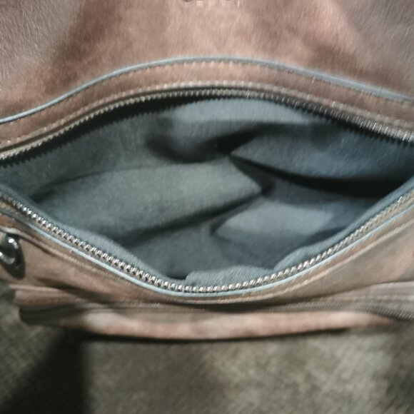 Coffee/Gunmetal Faux Leather Backpack NWOT #227 - Picture 2 of 9